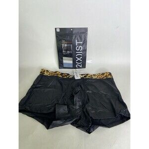 2xist Sexy Sliq Low Rise Trunk Boxer Briefs Black Beauty Leopard Mens Size M